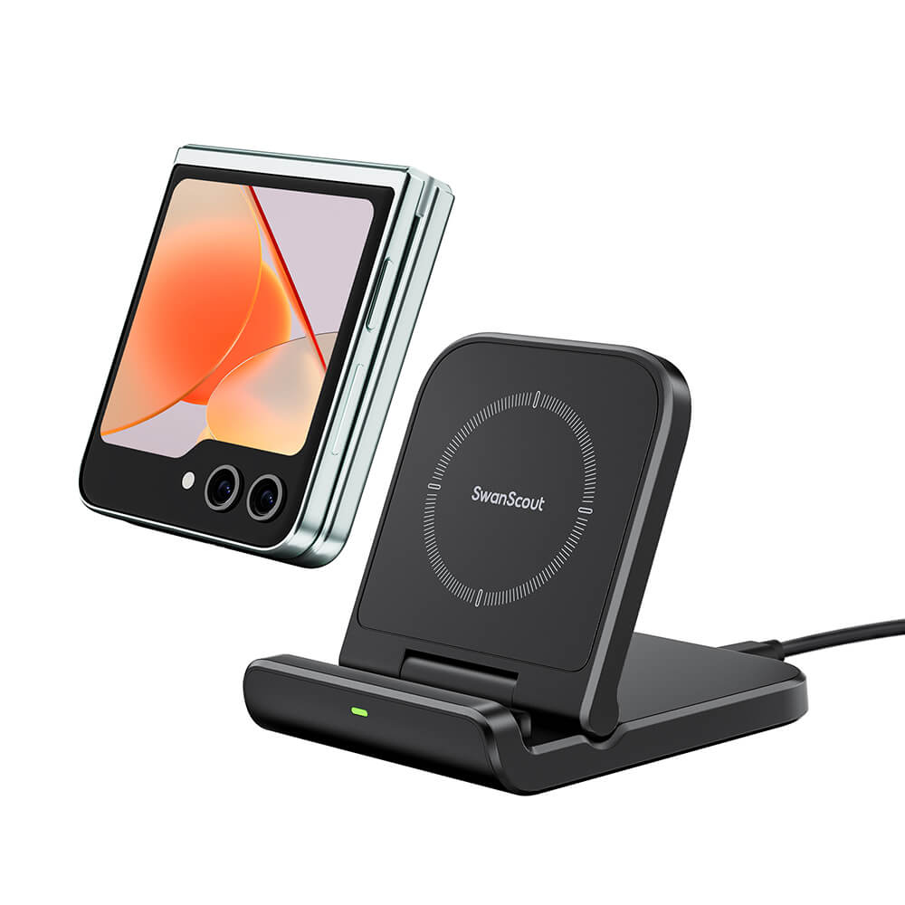 The SwanScout 501S is a compact power bank and wireless charger for Samsung, ideal for users seeking fast, cable-free charging.
