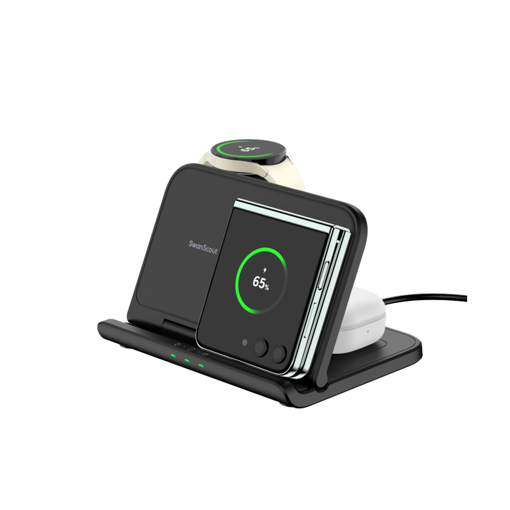 SwanScout 705S - شاحن لاسلكي 3 في 1 لجالاكسي Z فولد