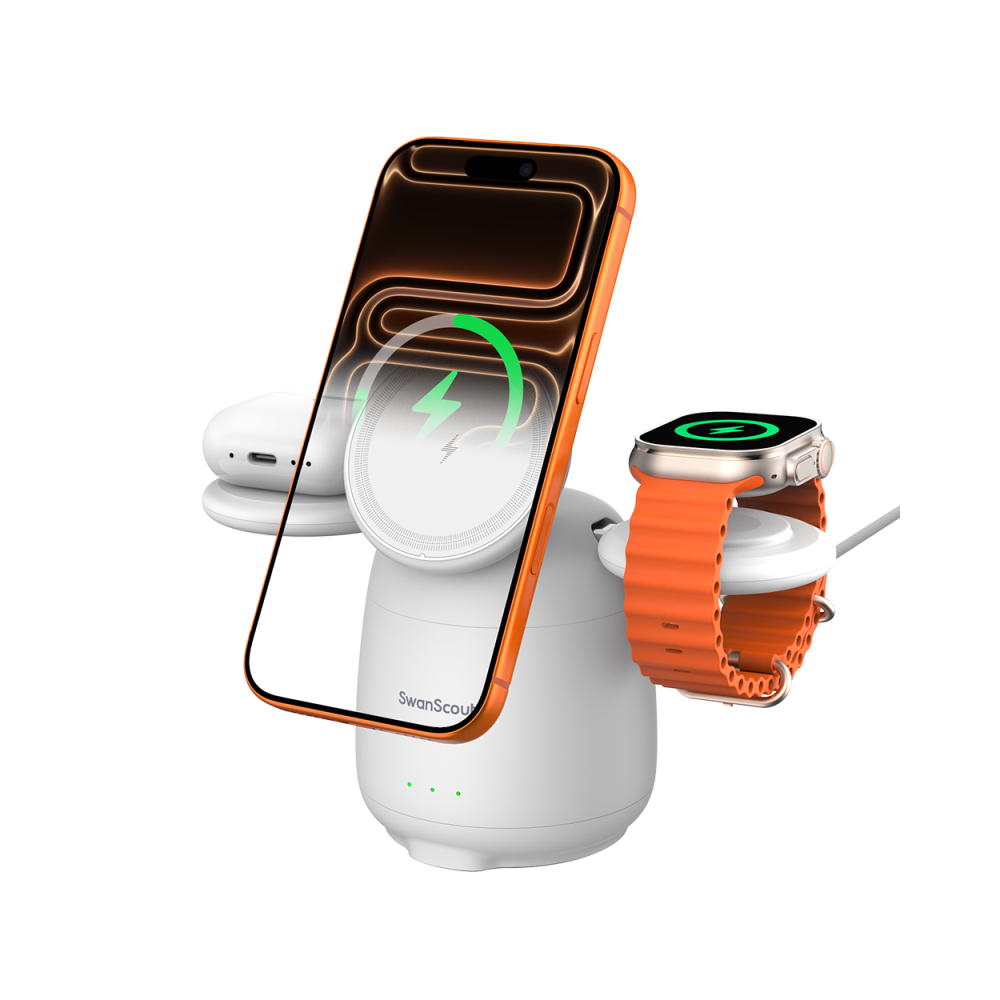 SwanScout 707M - Magnetisk trådlös laddstation för Apple