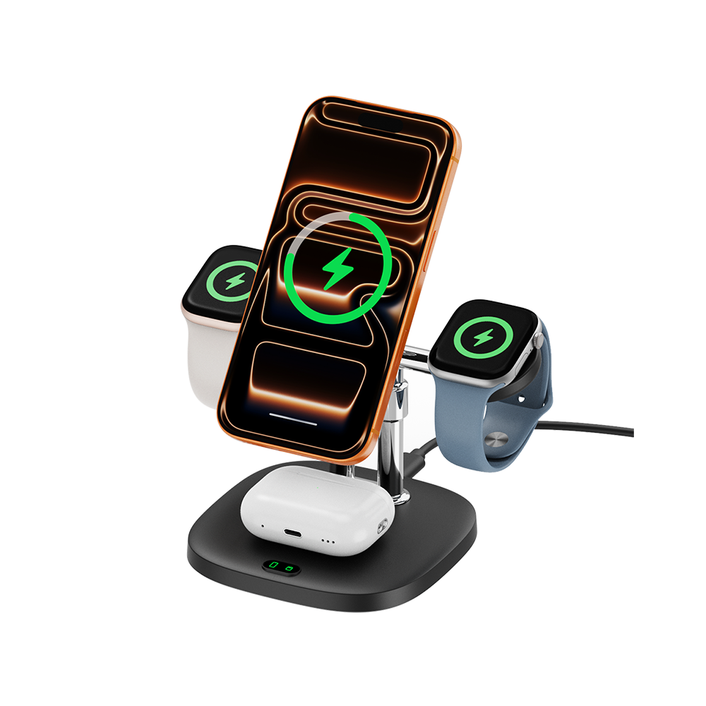 SwanScout 709M - Chargeur sans fil magnétique 4 en 1 pour Apple