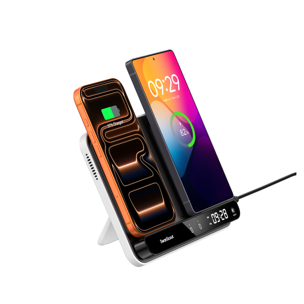 SwanScout 504 - Draadloze oplader voor twee telefoons