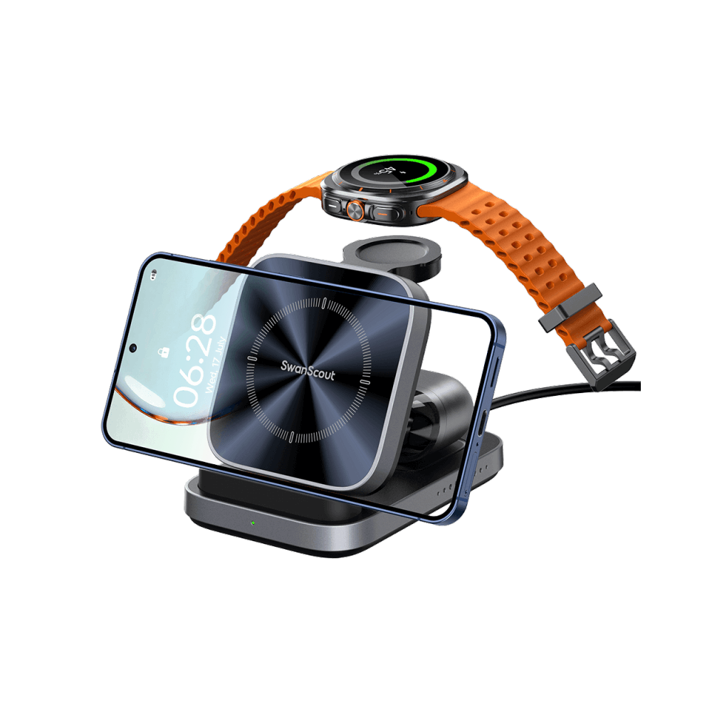 SwanScout 713S - 3 in 1 Foldable Wireless Charger for Samsung