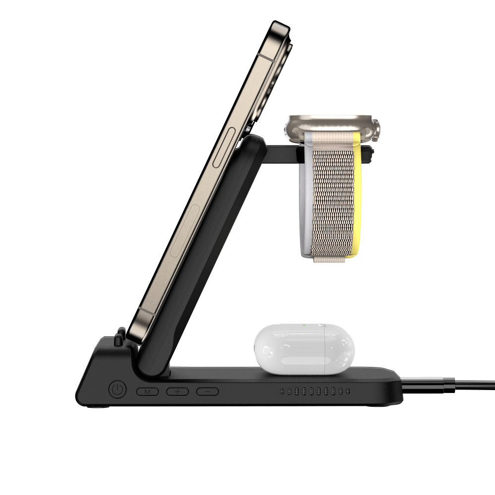 The swanscout 703A is a sleek charging station tailored for Apple users.