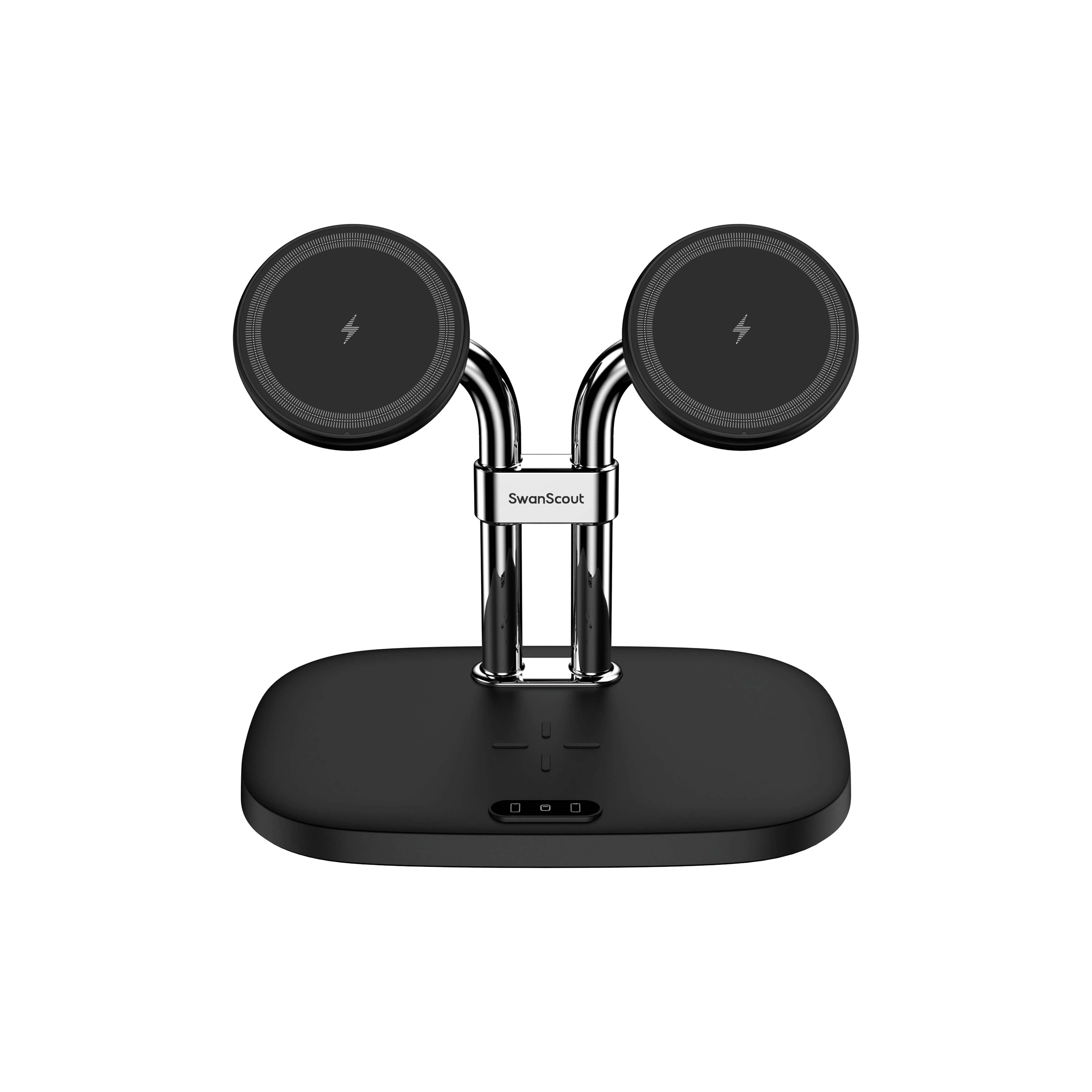 With dual-device support, the swanscout 706M functions as a refined dual wireless charger for modern workspaces.
