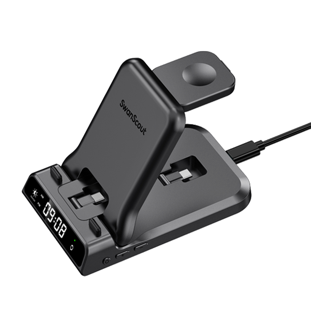 SwanScout 701AC - Carregador Rápido com Fio para Apple (com Porta USB-C) com Relógio