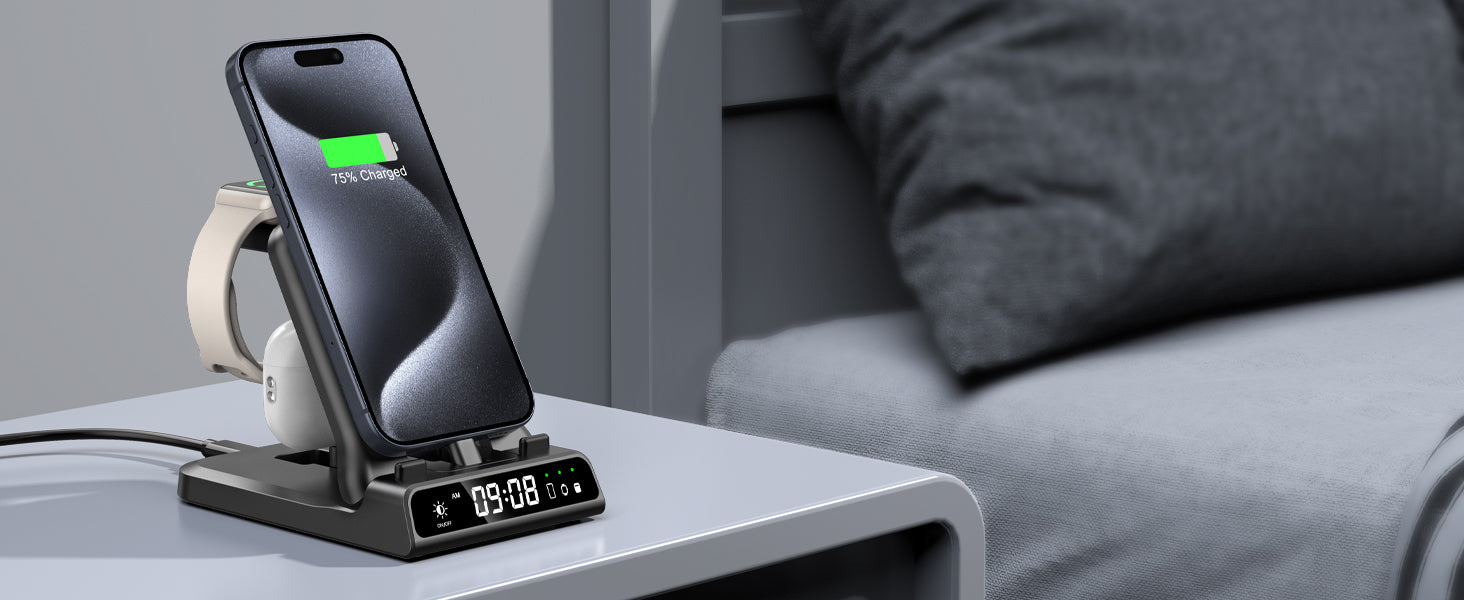 As an iPhone 16 Pro Max charging station, the swanscout 701AC offers organized power for your desk or nightstand.