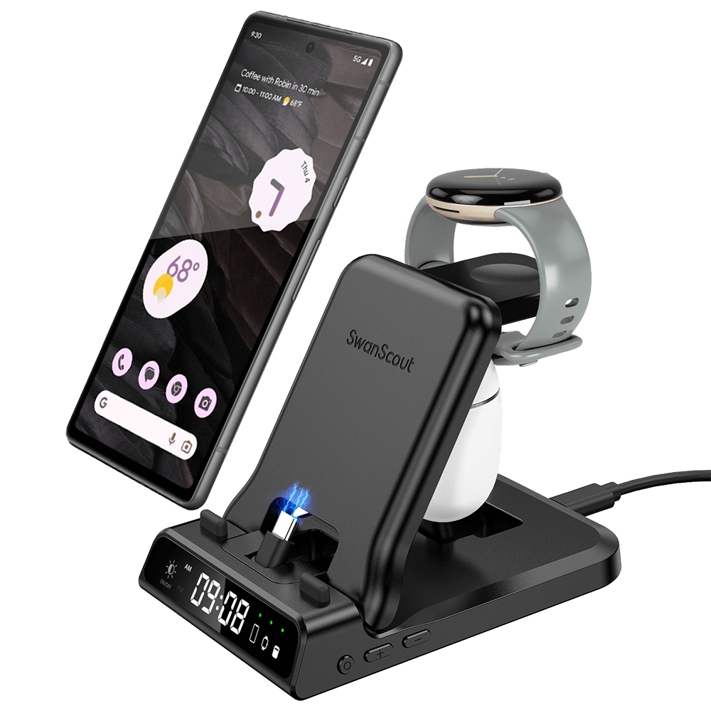 SwanScout 701G - Caricatore rapido cablato per Pixel Watch 1