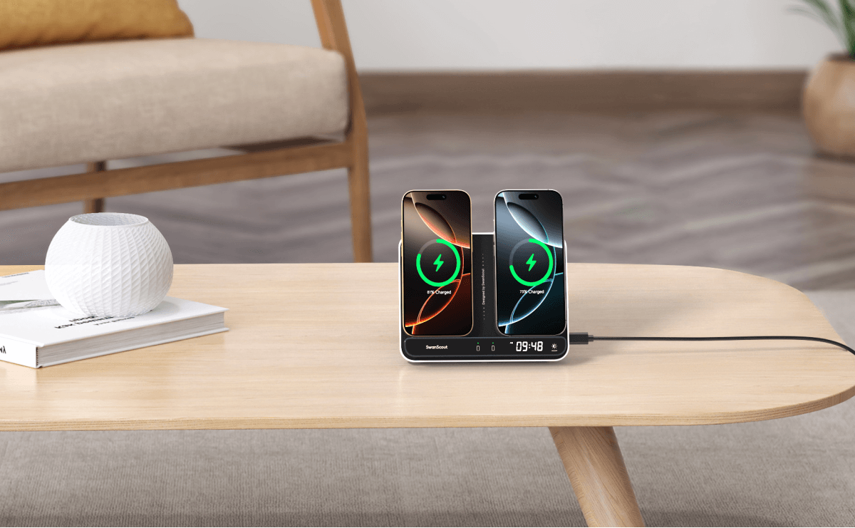 An Apple dual charger is designed to charge two Apple devices at the same time, maximizing convenience and efficiency.