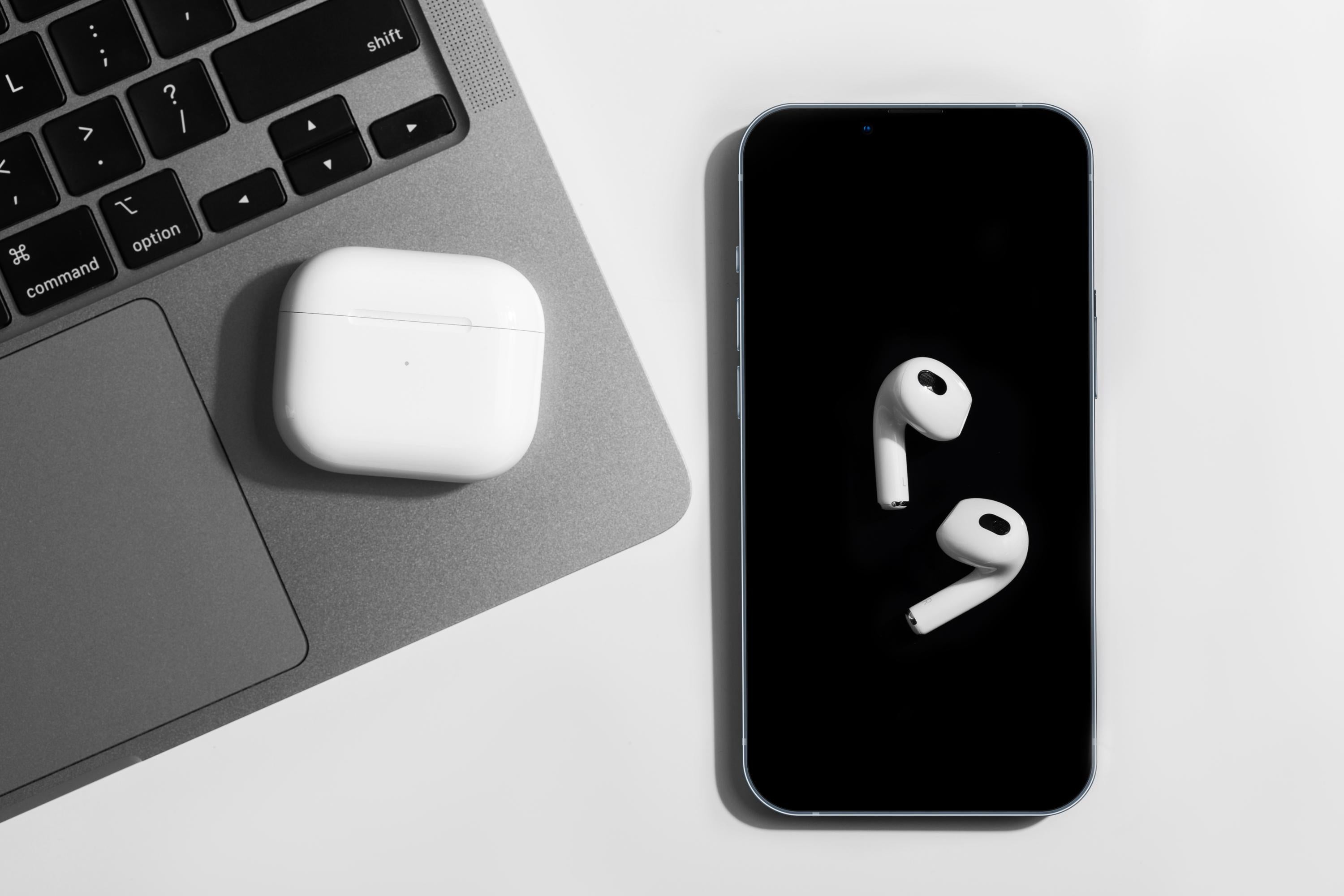 airpods on an iphone
