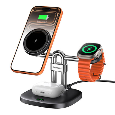 SwanScout 712M - محطة شحن لاسلكية مغناطيسية 3 في 1 لأجهزة Apple