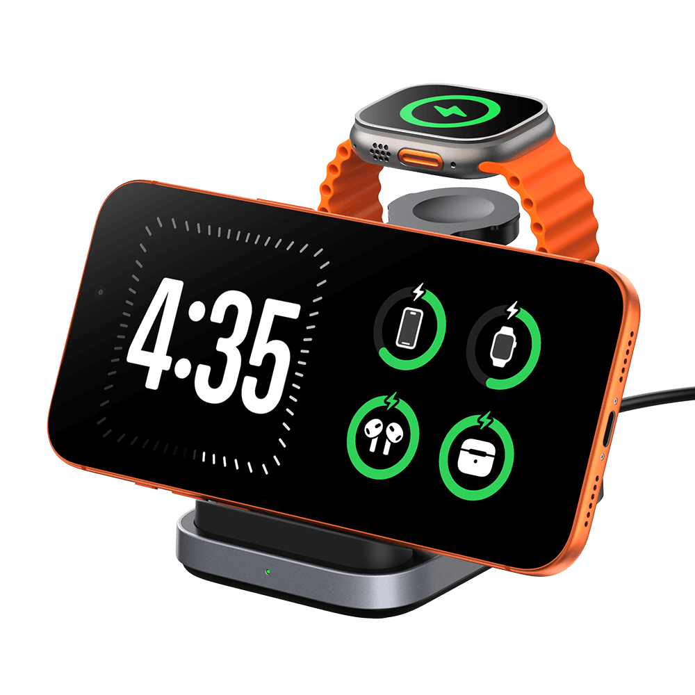 SwanScout 713A - Foldable 3 in 1 Wireless Charger for Apple