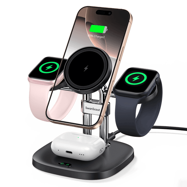 SwanScout 709M - Apple対応の4-in-1マグネット式ワイヤレス充電器