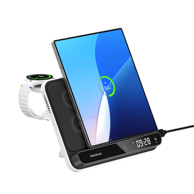 A wireless charging station provides an all-in-one solution for charging multiple devices while keeping the workspace clutter-free.