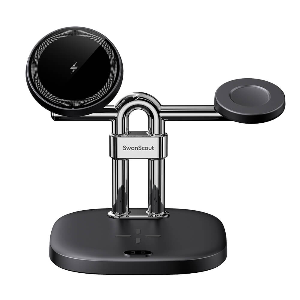 SwanScout 712SM – Station de charge sans fil magnétique 3-en-1 pour Samsung
