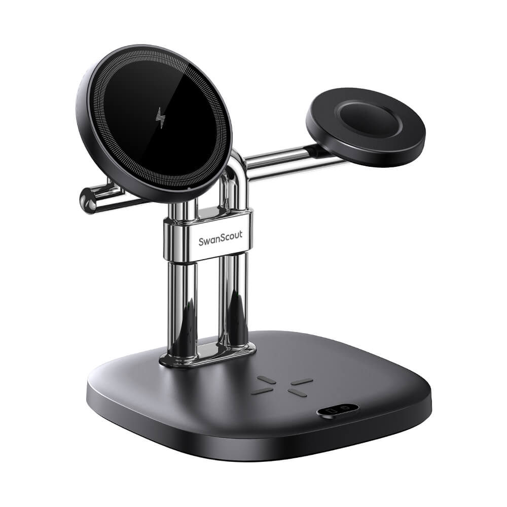 SwanScout 712SM – Station de charge sans fil magnétique 3-en-1 pour Samsung