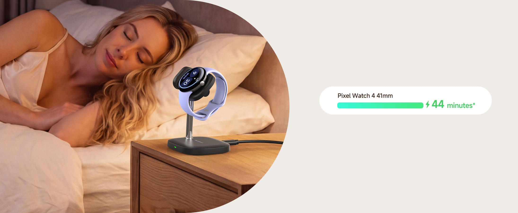 Pixel Watch 4 fast charging stand delivers full charge in about 44 minutes with 6W stable desktop charging SwanScout 505G4
