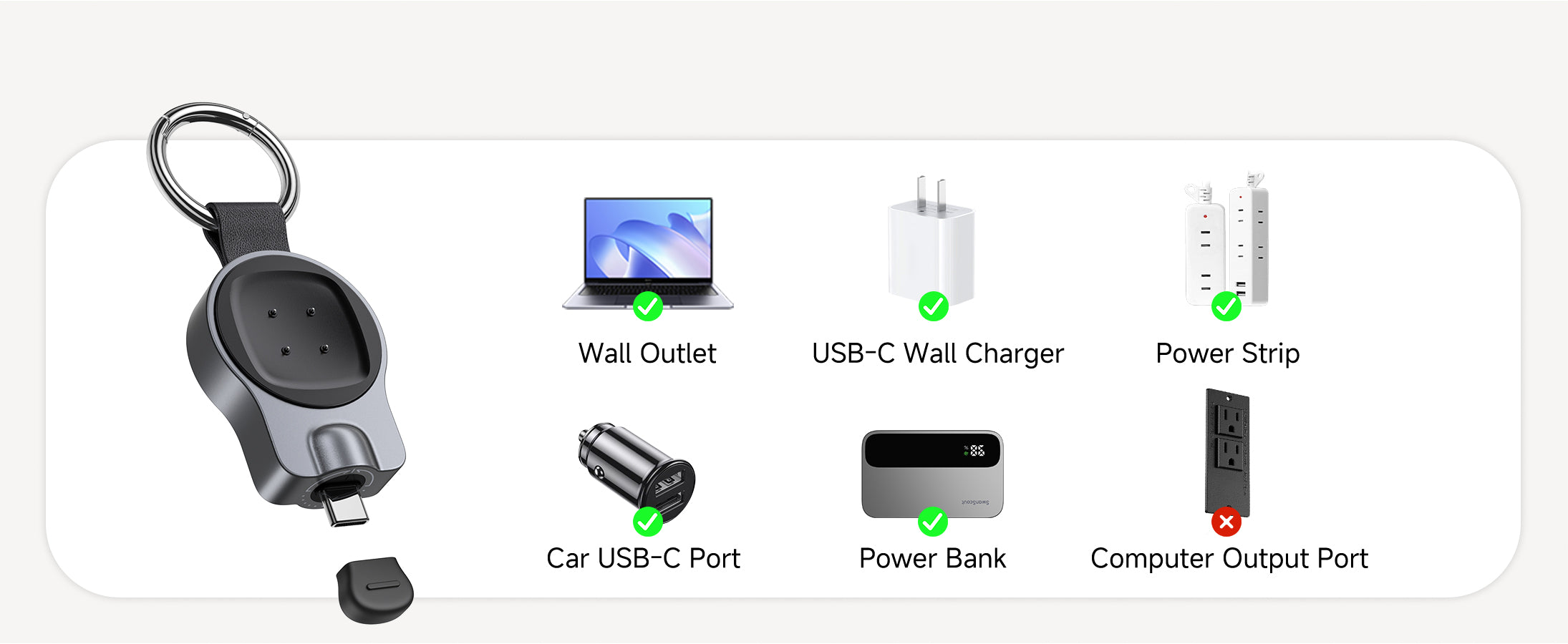 USB-C watch charger powered by wall charger power bank laptop and phone for Google Pixel Watch and Fitbit SwanScout 510G2