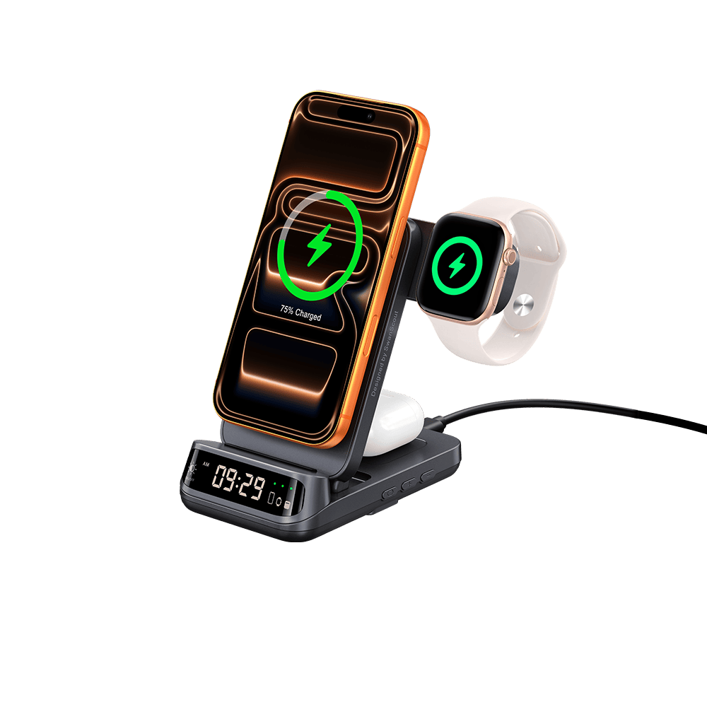 SwanScout 708M-25W - 3合1 25W 快速磁吸無線充電器，適用於蘋果裝置
